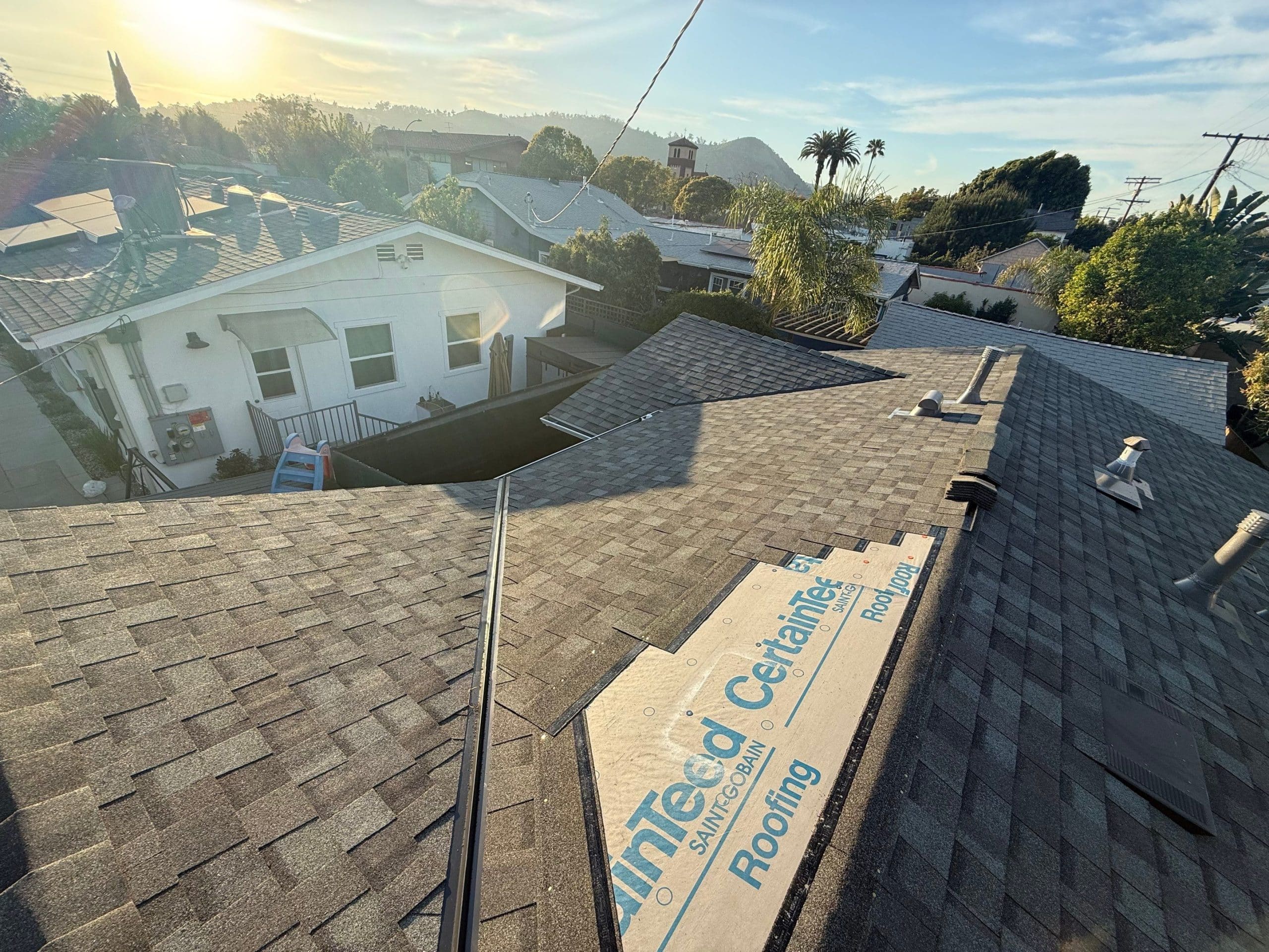 New roofing materials on a Southern California home