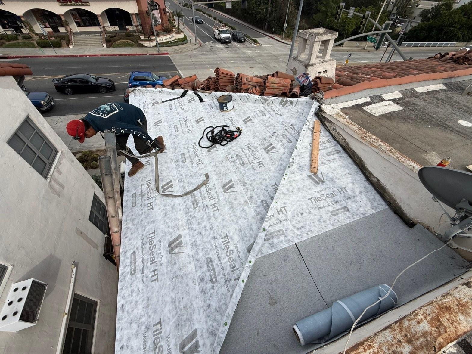 Completed roof repair work at Roof Replacement Inc