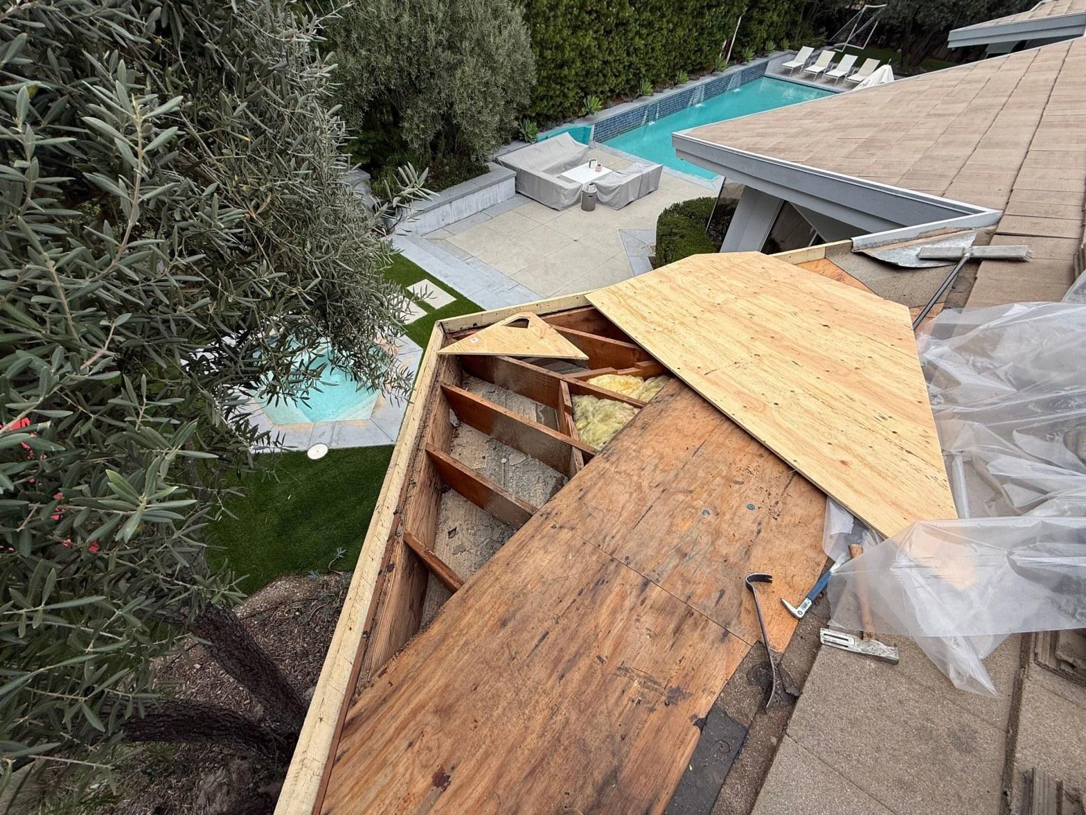 Completed roof repair work at Roof Replacement Inc