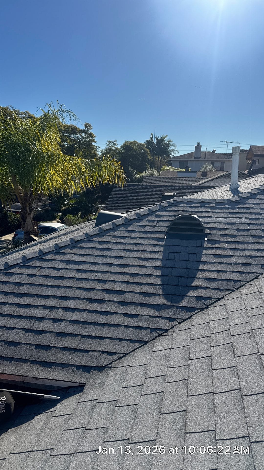 Gray asphalt shingle roof with pipe boot and ridge vents | Roof Replacement Inc Gray asphalt shingle roof with pipe boot and ridge vents — Roof Replacement Inc
