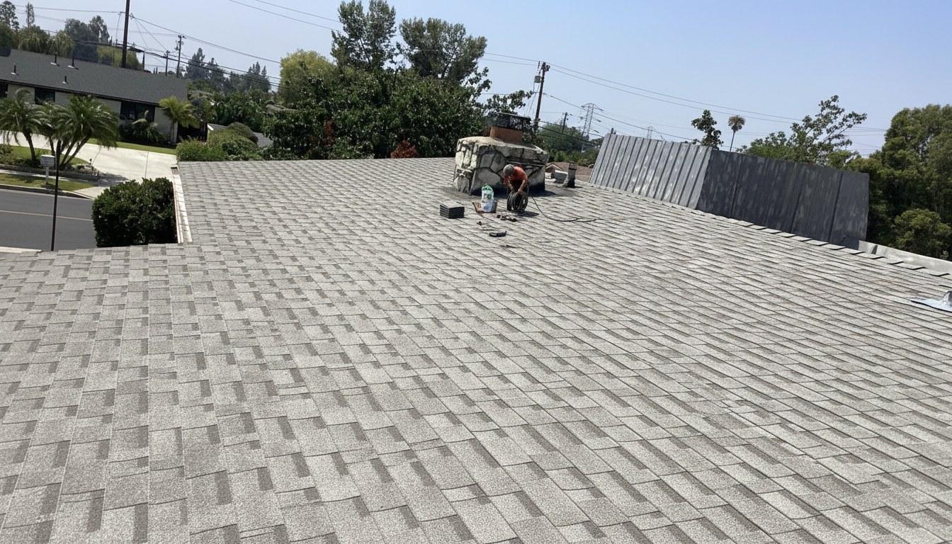 Completed roof repair work at Roof Replacement Inc