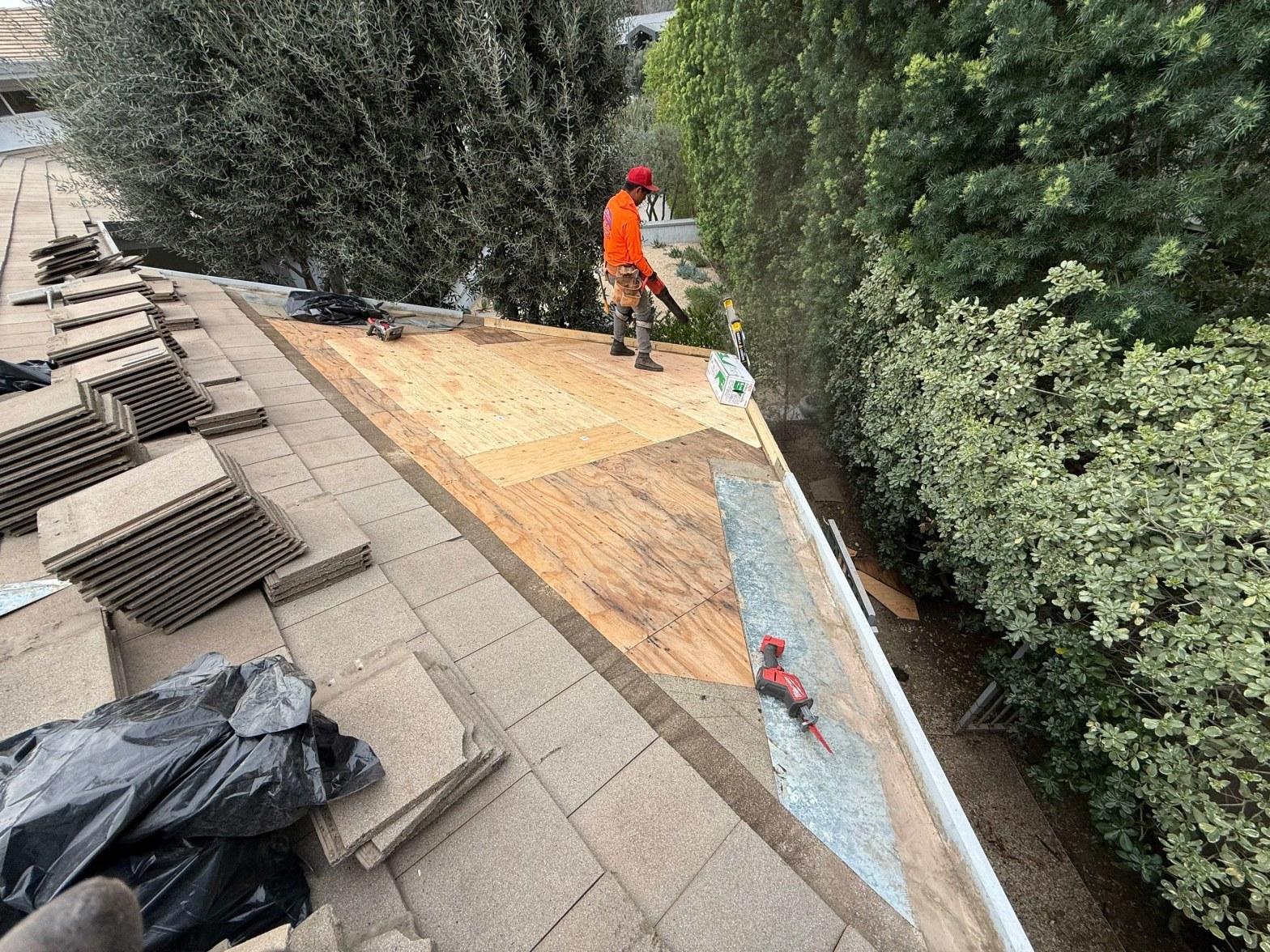 Completed roof repair work at Roof Replacement Inc