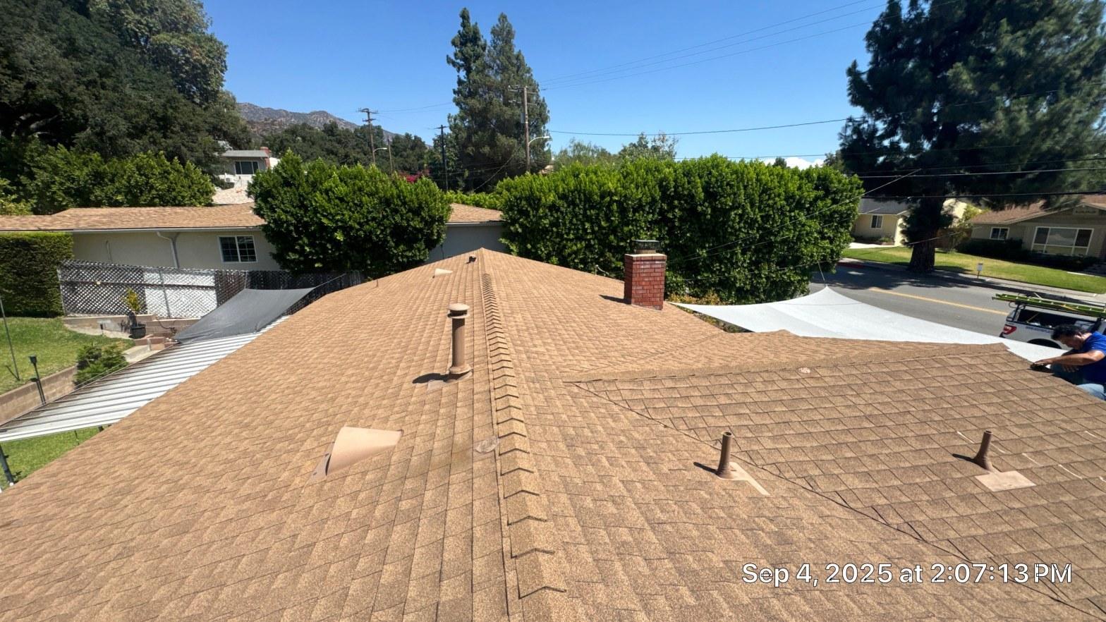 Completed roof repair work at Roof Replacement Inc