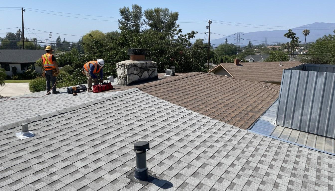 Completed roof repair work at Roof Replacement Inc