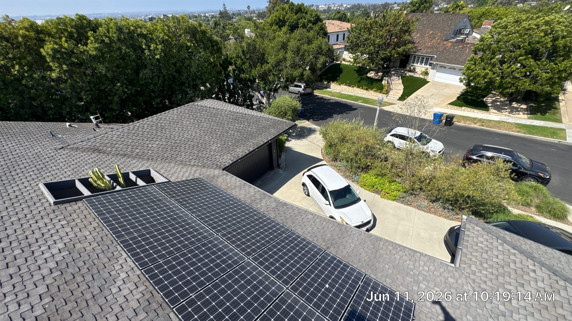 solar panels installed on asphalt shingle residential roof — North Hollywood — Roof Replacement Inc