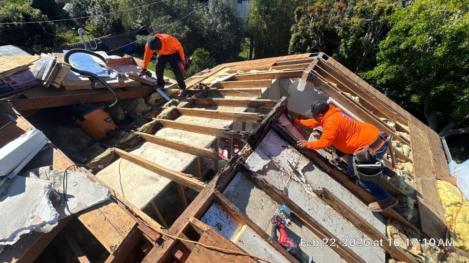 Completed roof repair work at Roof Replacement Inc