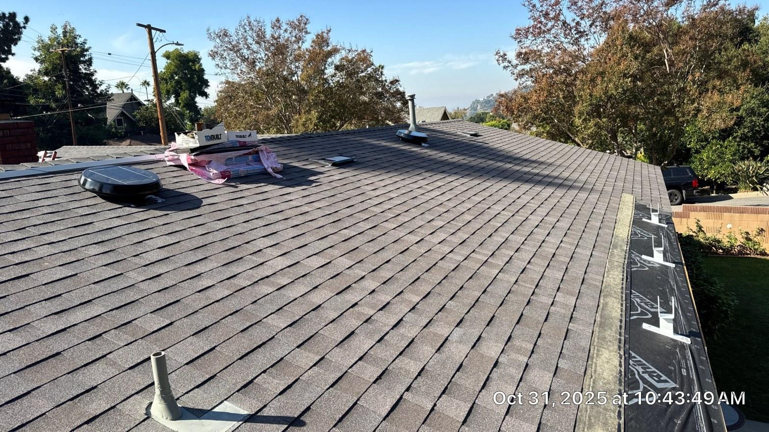 Completed roof repair work at Roof Replacement Inc