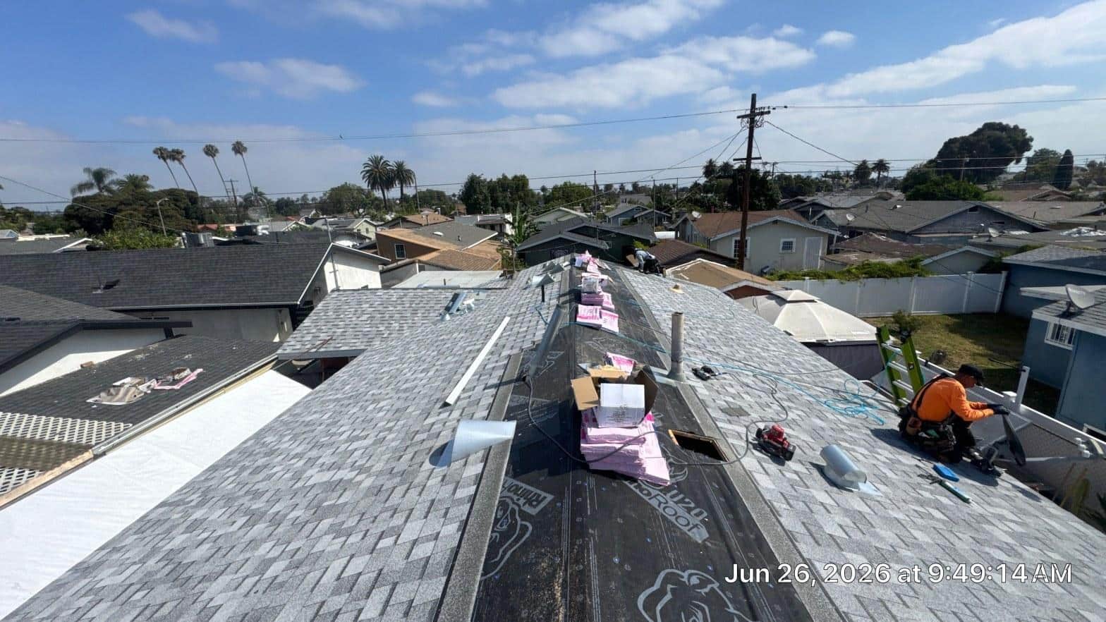 Completed roof repair work at Roof Replacement Inc