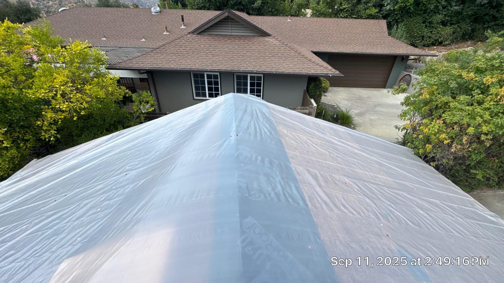 Synthetic underlayment installed on hip roof over garage structure in Altadena | Roof Replacement Inc synthetic underlayment installed on hip roof over garage structure — Altadena — Roof Replacement Inc