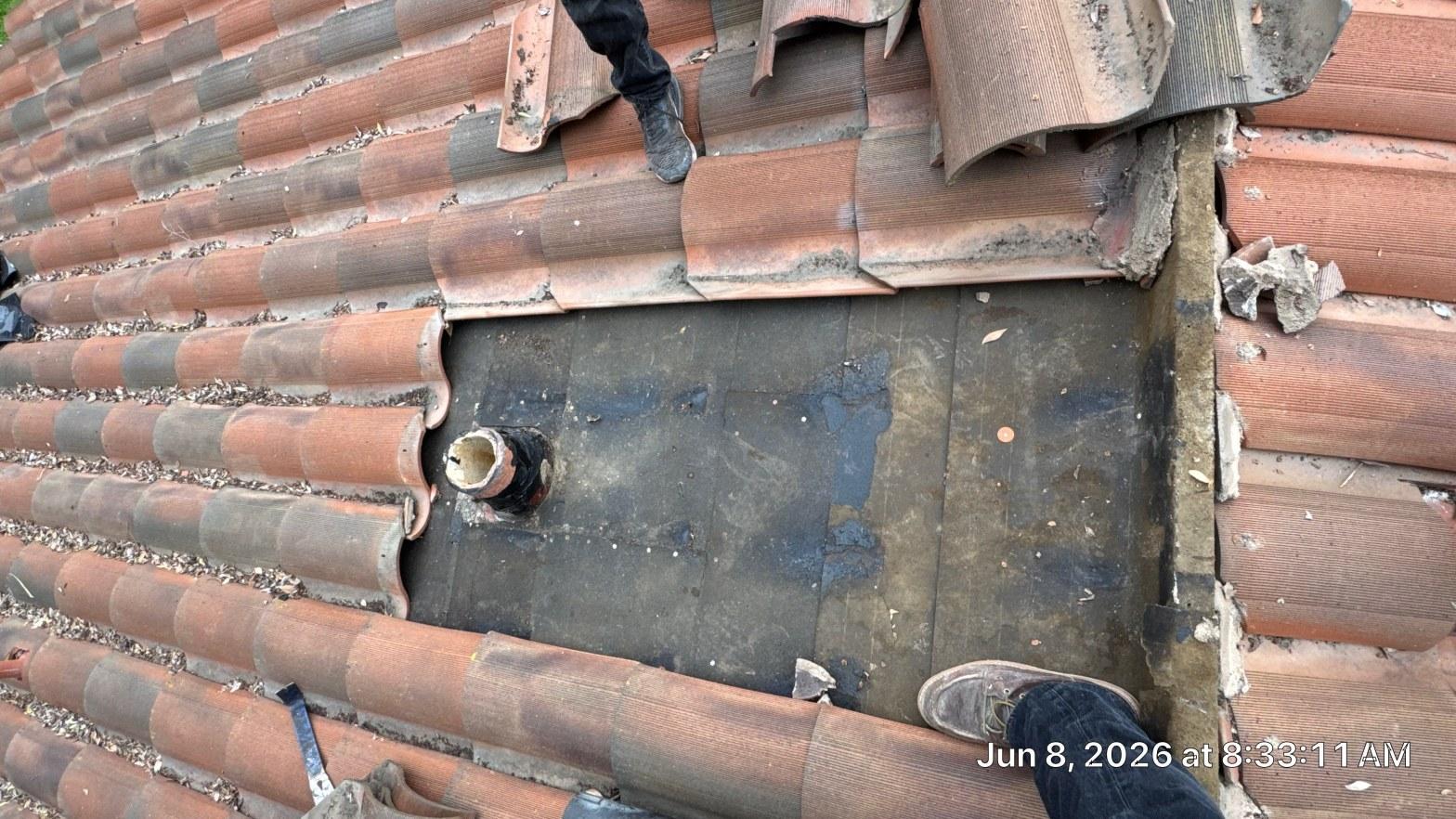 Completed roof repair work at Roof Replacement Inc