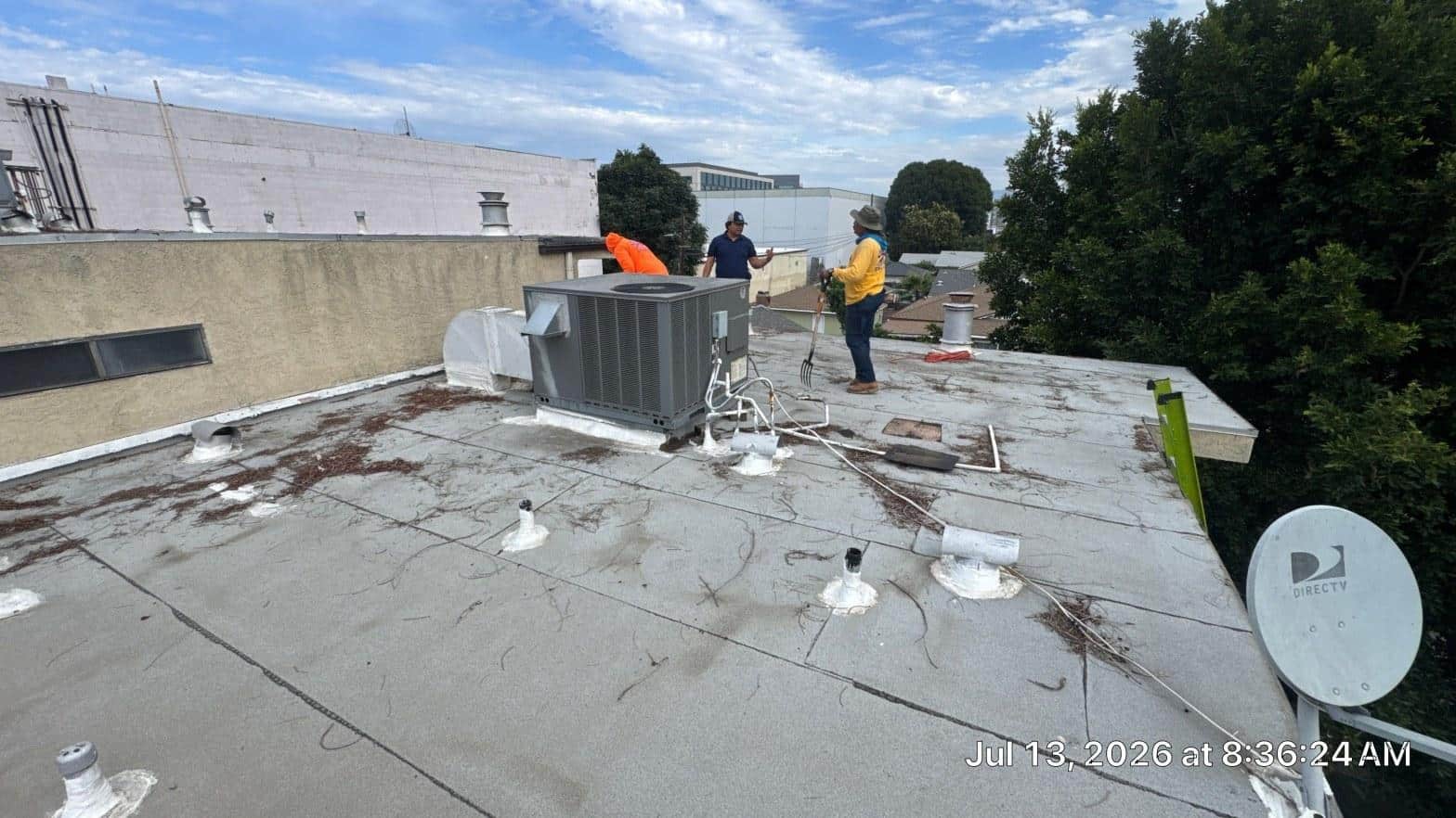 Completed roof coating work at Roof Replacement Inc