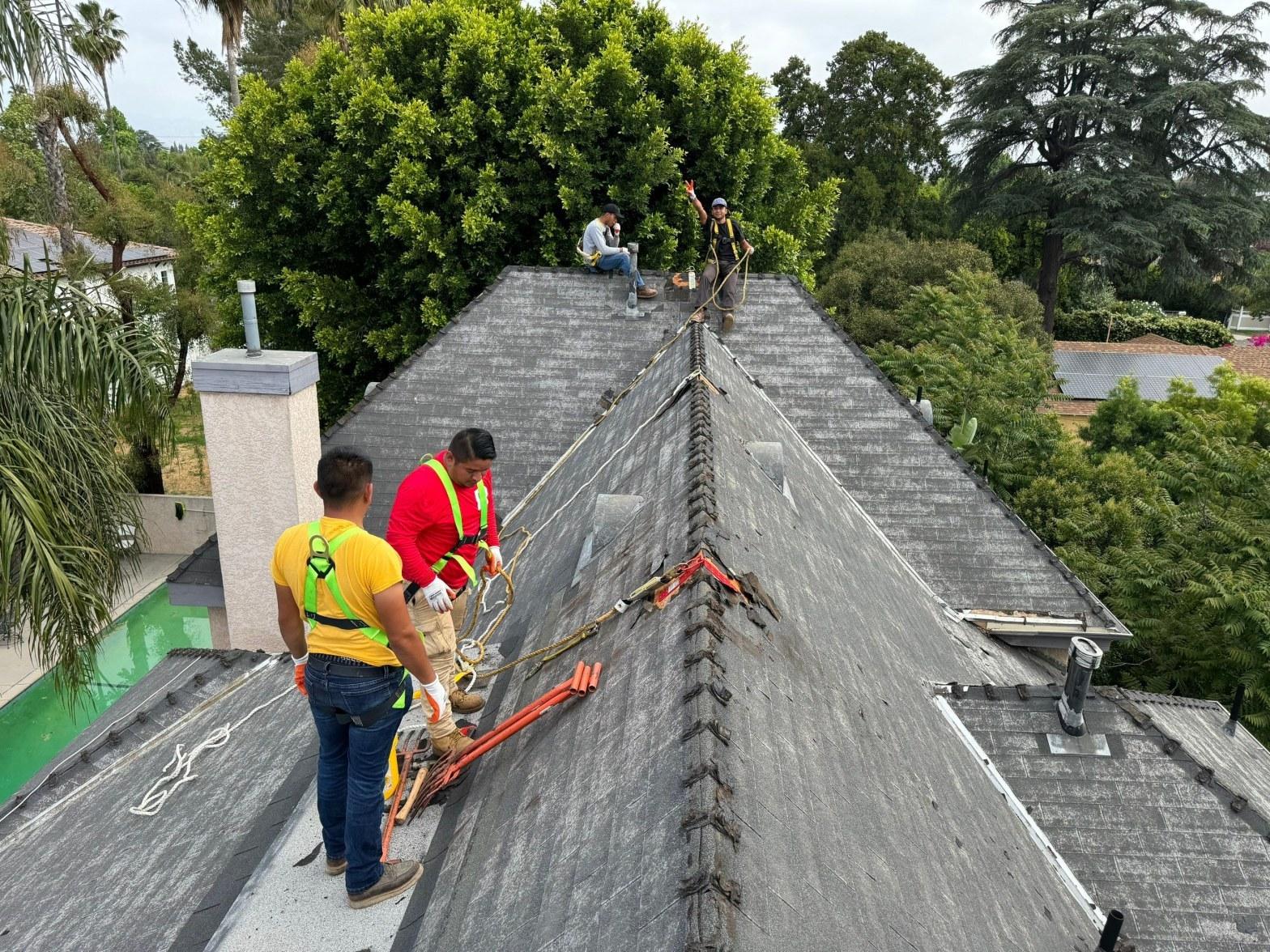 Completed roof repair work at Roof Replacement Inc