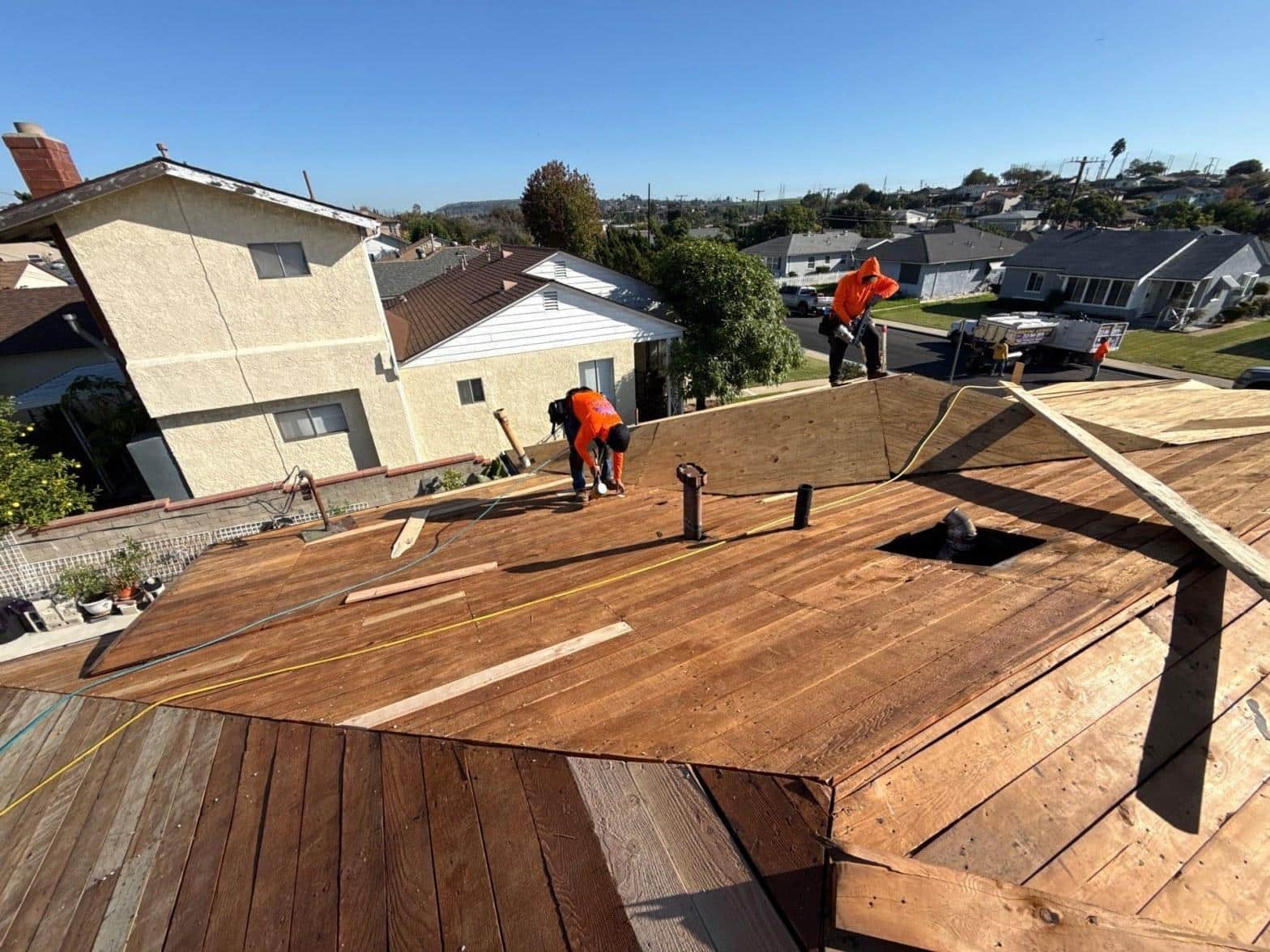 Completed roof repair work at Roof Replacement Inc