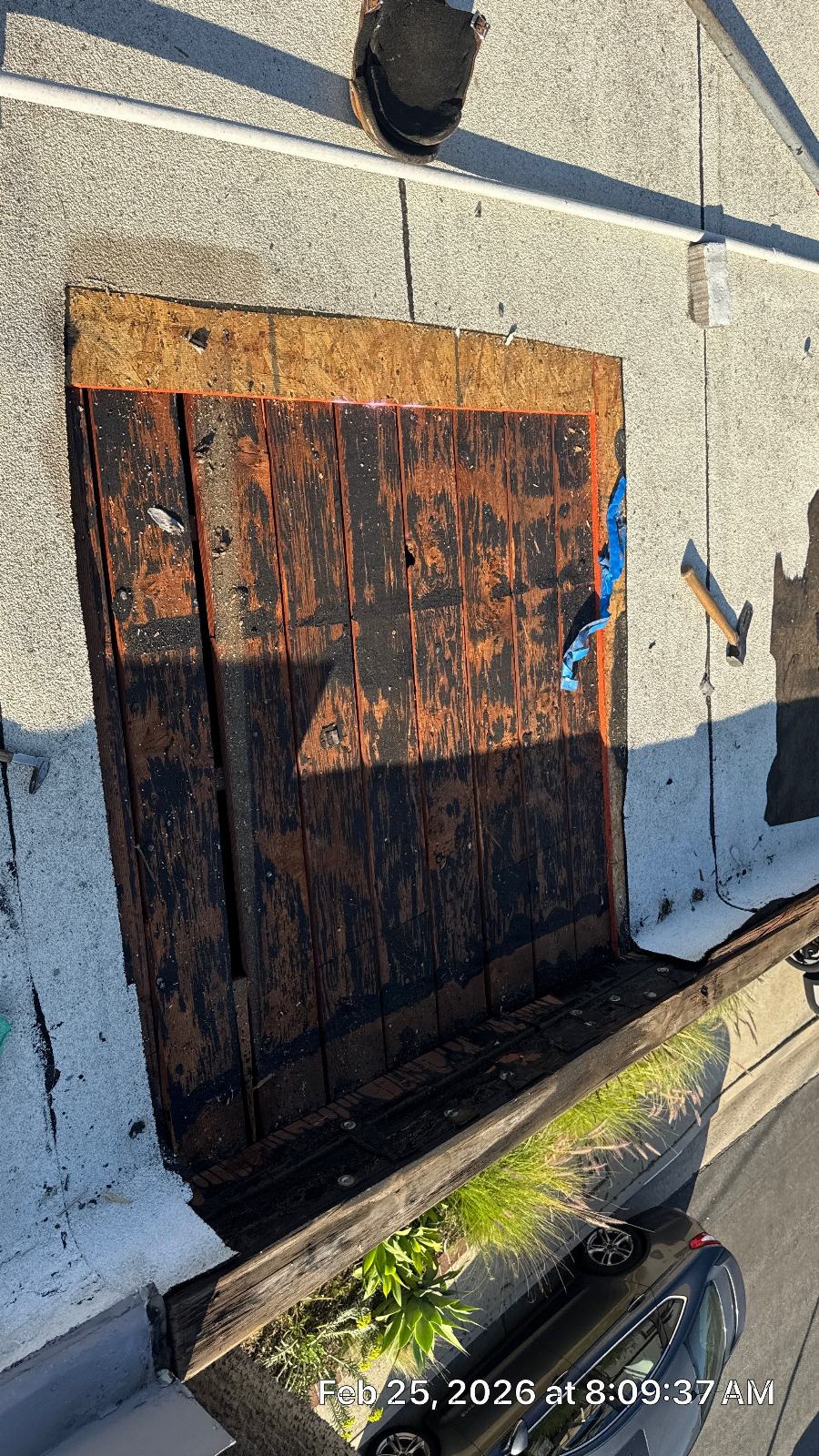 Weathered wood decking boards exposed during a roof repair in Highland Park | Roof Replacement Inc Weathered wood decking boards exposed during a roof repair — Highland Park — Roof Replacement Inc