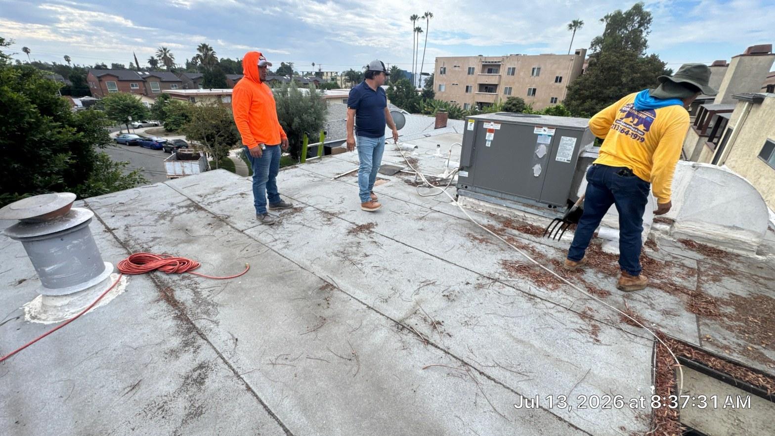 Completed roof coating work at Roof Replacement Inc