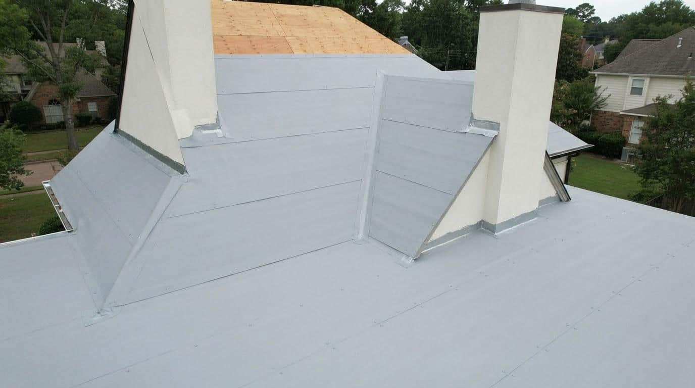 Completed roof coating work at Roof Replacement Inc