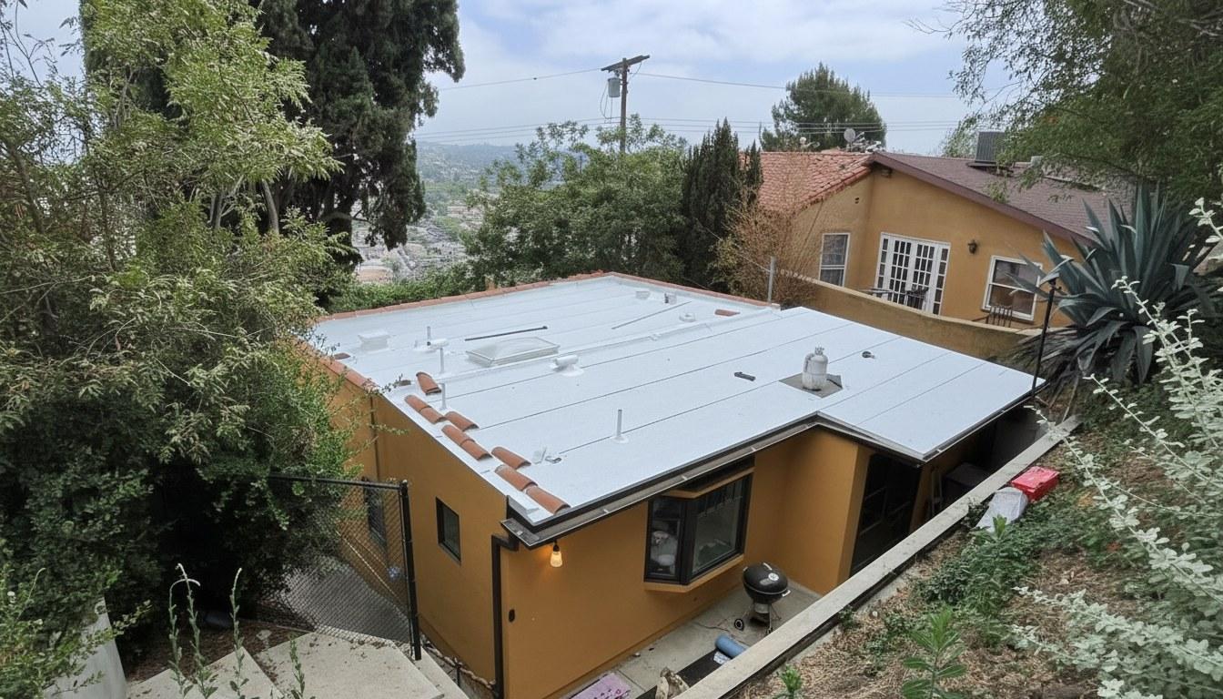 Completed roof replacement work at Roof Replacement Inc