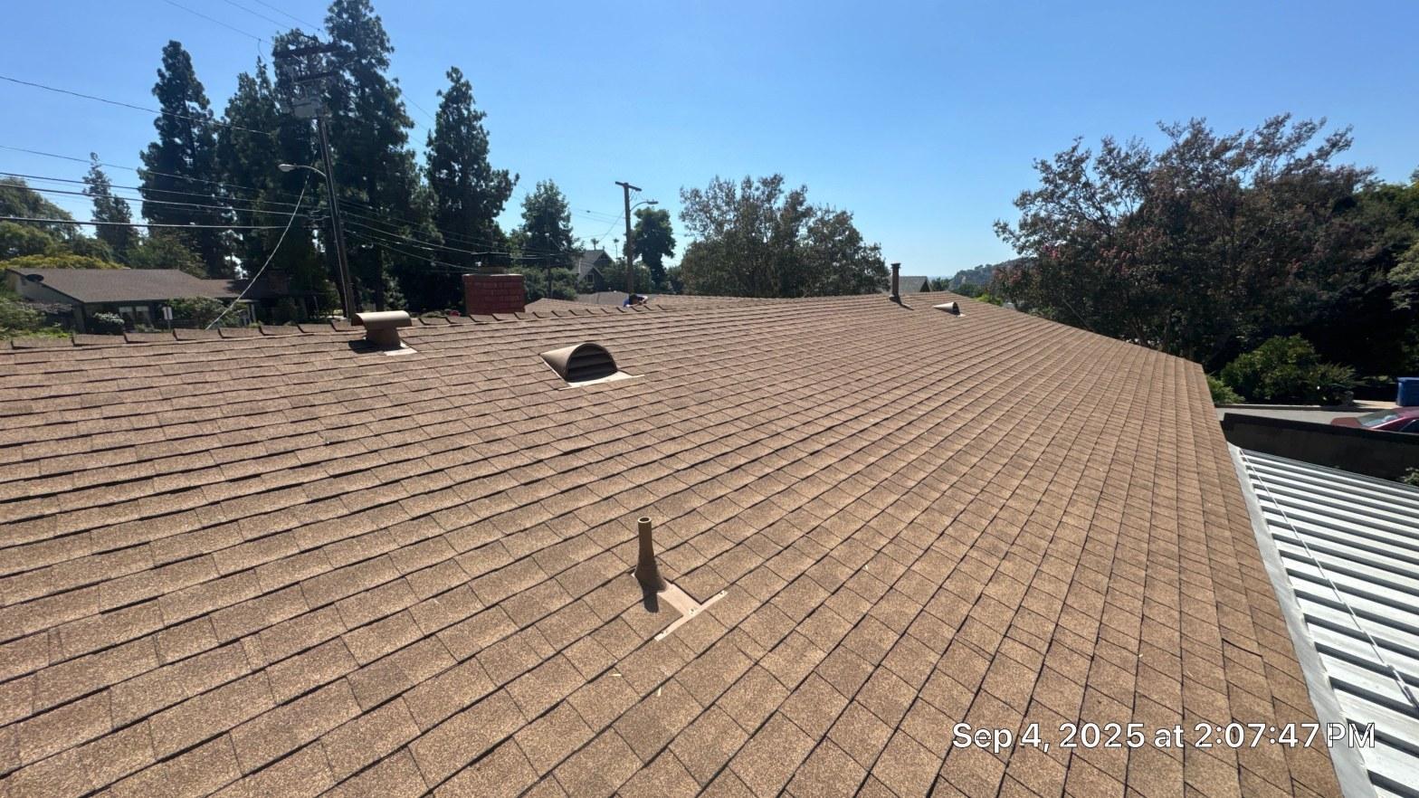 Completed roof replacement work at Roof Replacement Inc