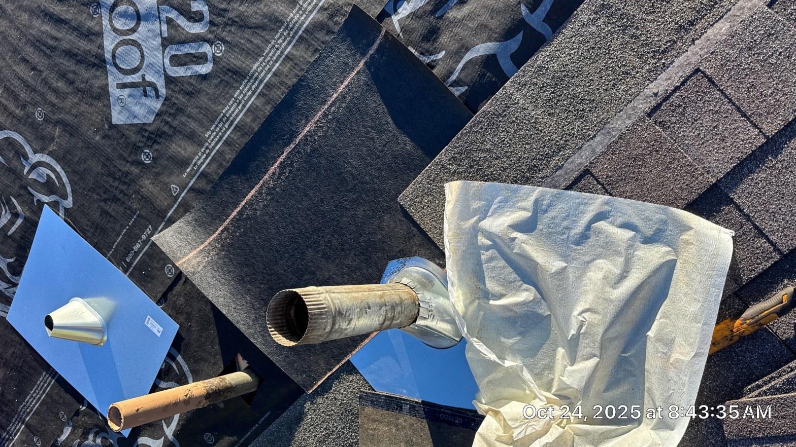 Completed roof replacement work at Roof Replacement Inc