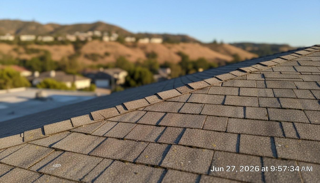 Class A concrete roof tiles installed on a steep-pitched home in a Southern California fire-risk zone