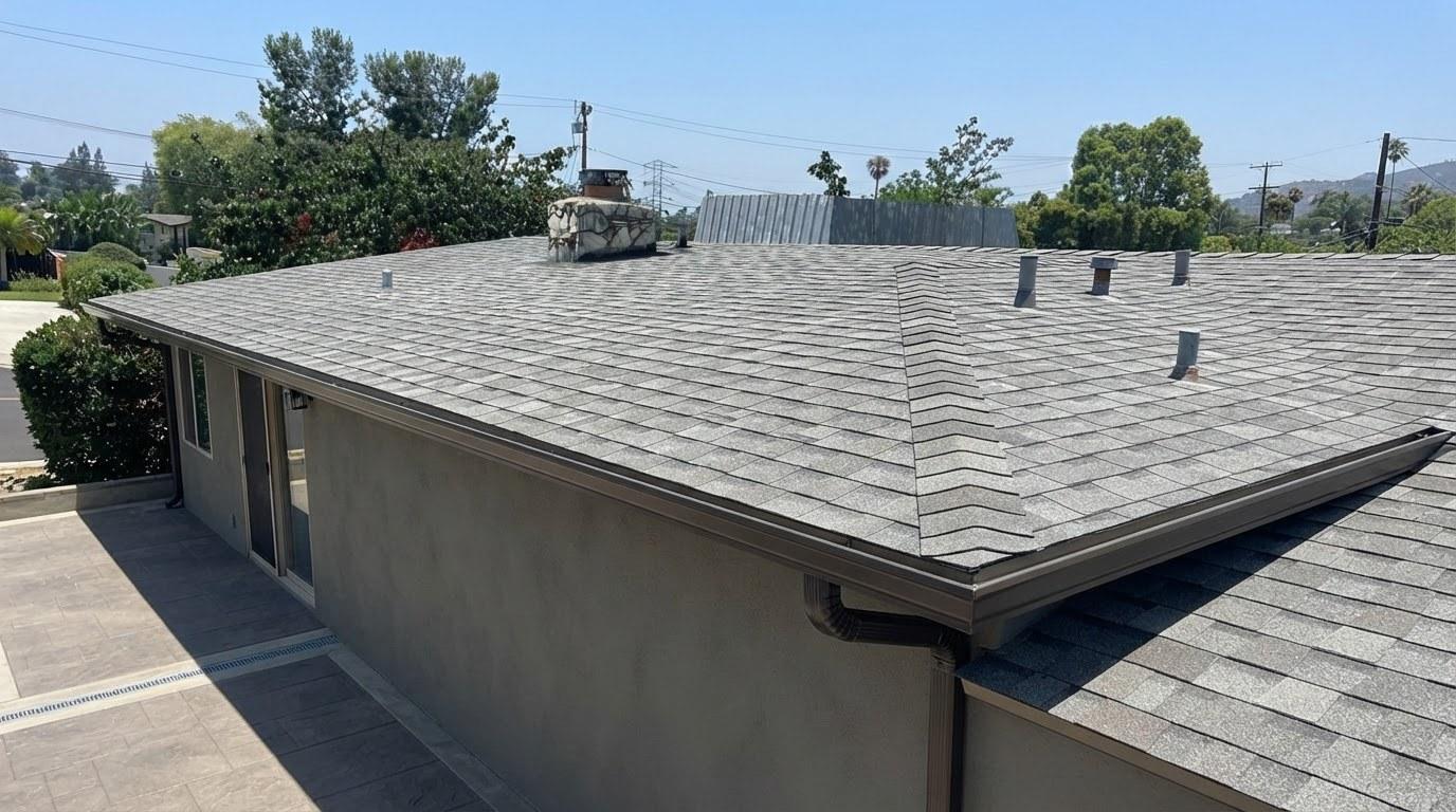 Finished gutter and drainage services work at Roof Replacement Inc