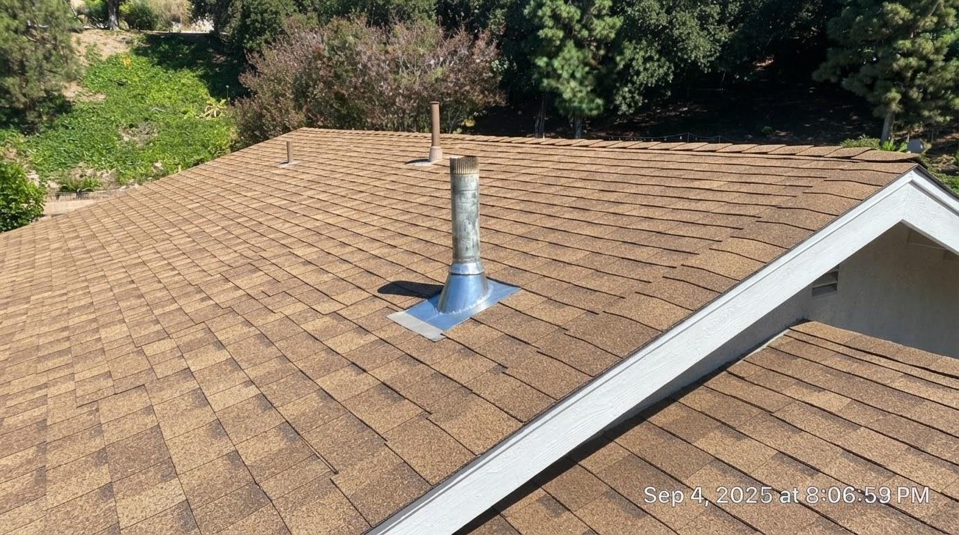 Completed roof repair work at Roof Replacement Inc