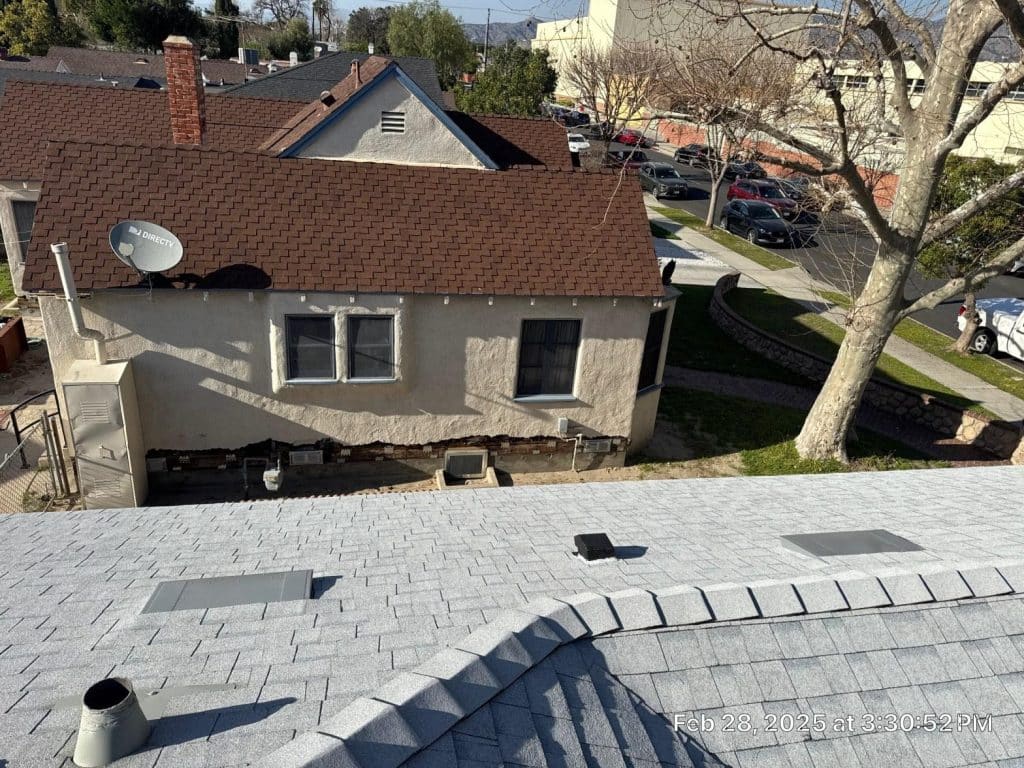 Shingle and Tile Roof Replacement with Chimney Flashing in Burbank, CA